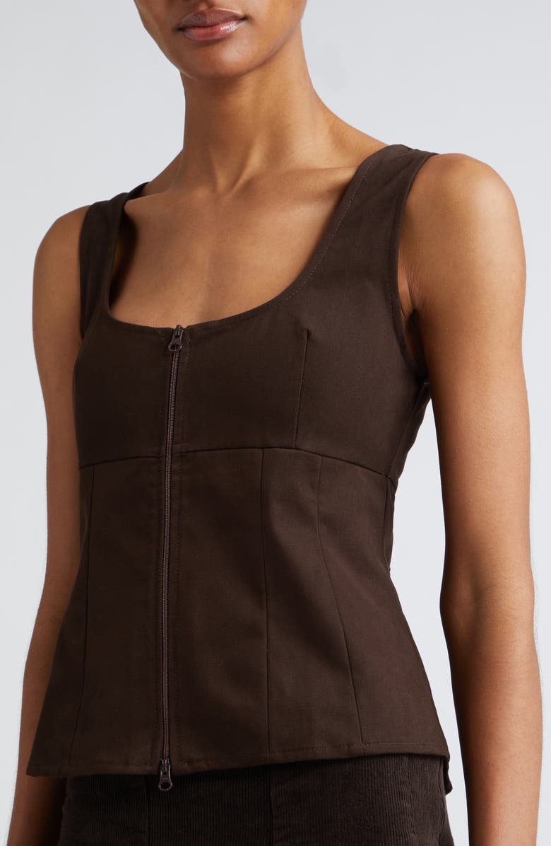 Paloma Wool Taurs Sleeveless Cotton Zip Top, Alternate, color, 