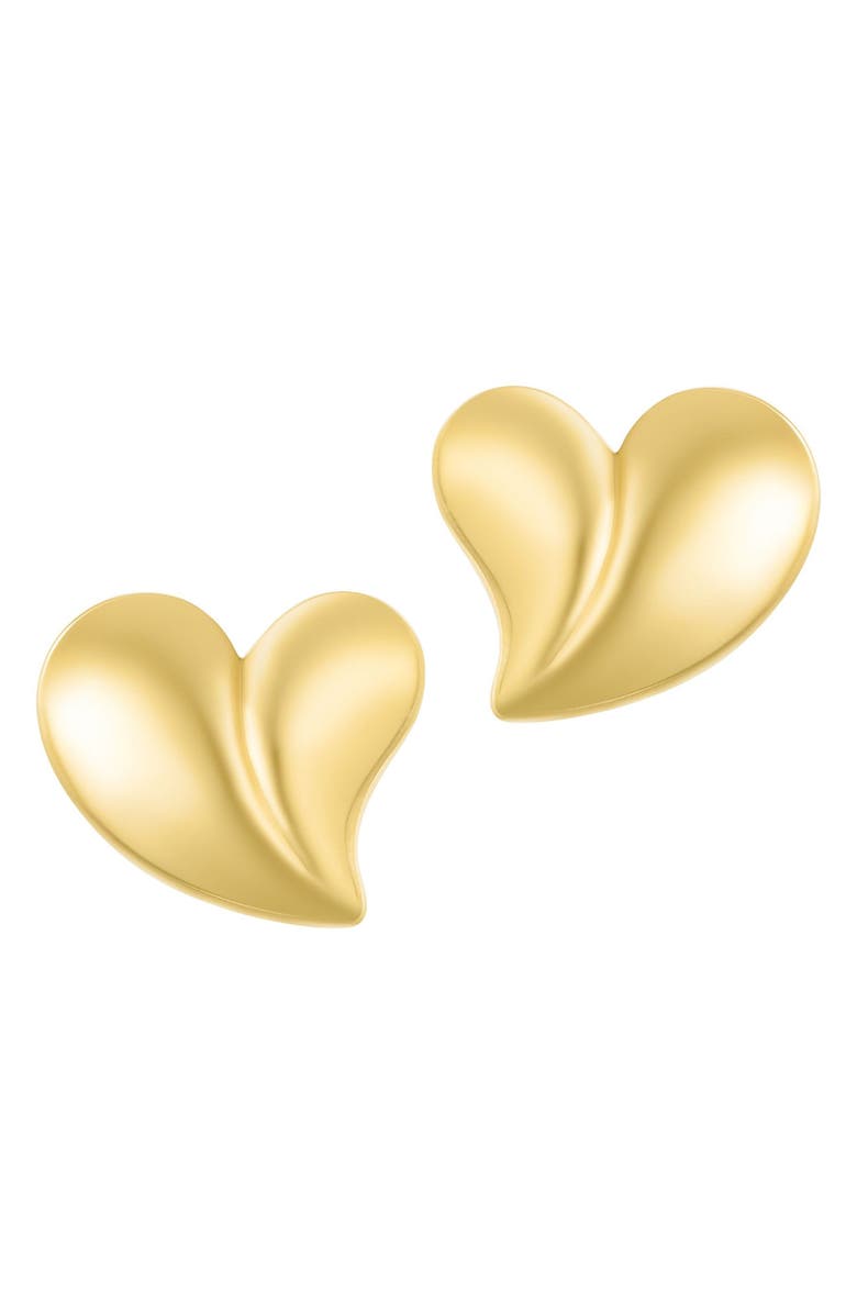 Adornia Water Resistant Heart Stud Earrings, Alternate, color, Gold