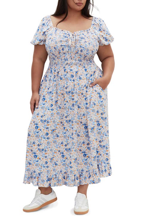 Emie Print Midi Dress (Plus)