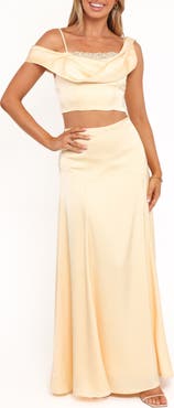 Petal & Pup Marylin Cold Shoulder Crop Top & Maxi Skirt