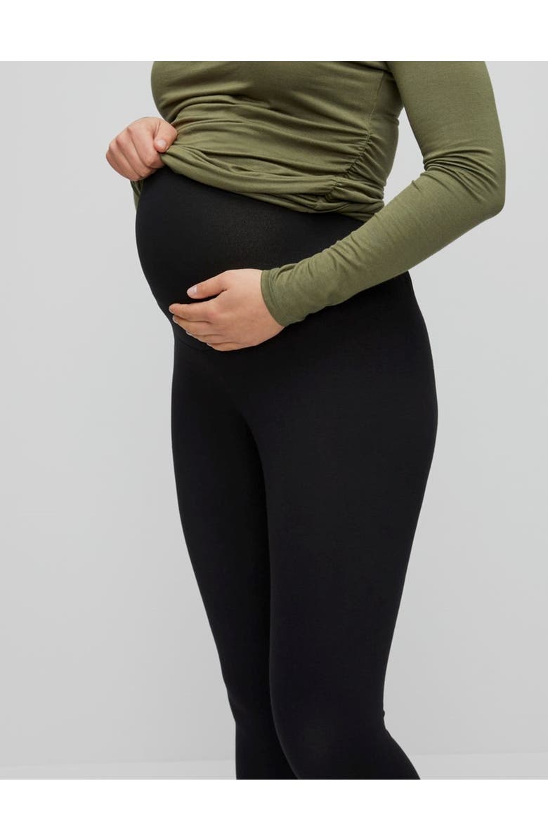 MOTHERHOOD MATERNITY Basic Secret Fit Belly Maternity Crop Leggings, Alternate, color, Black