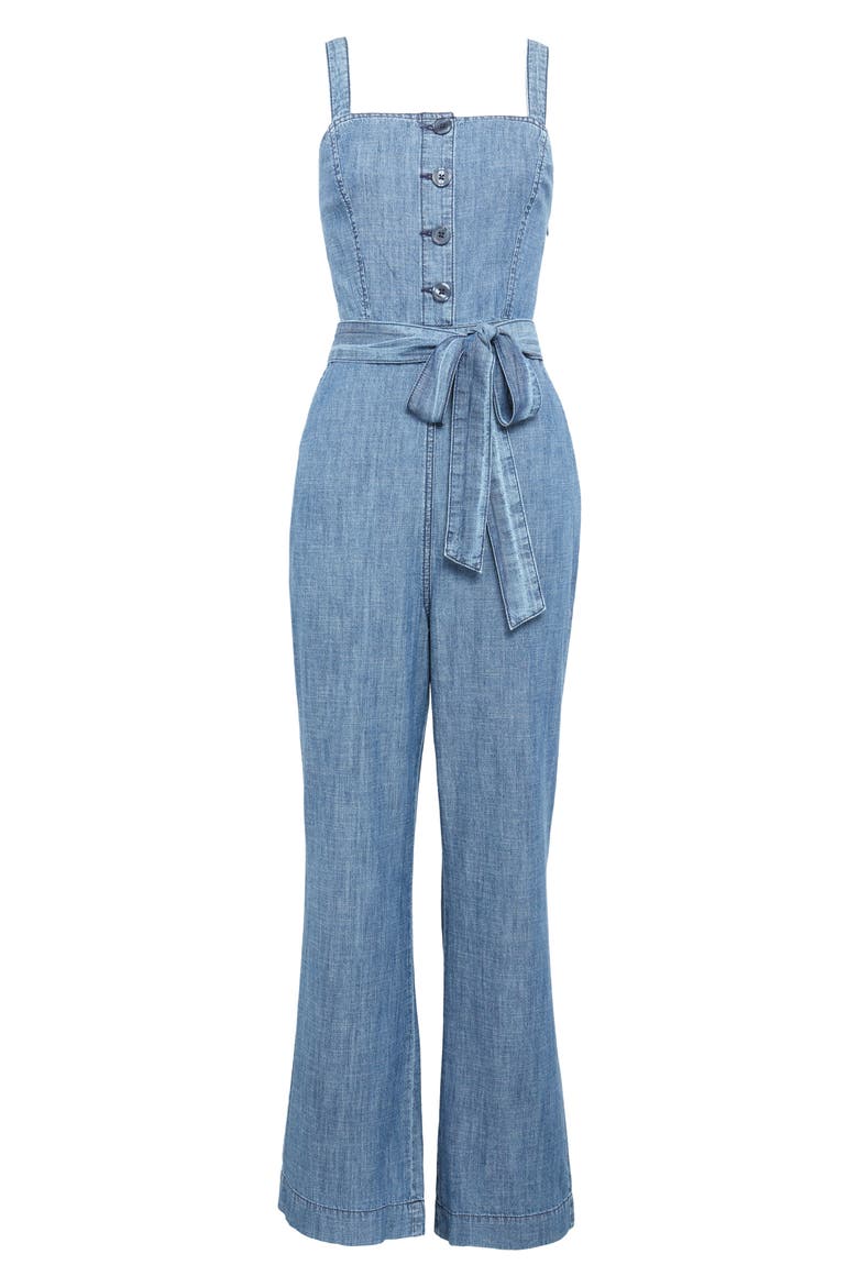 Sleeveless Chambray Jumpsuit, Main, color, MEDIUM WASH