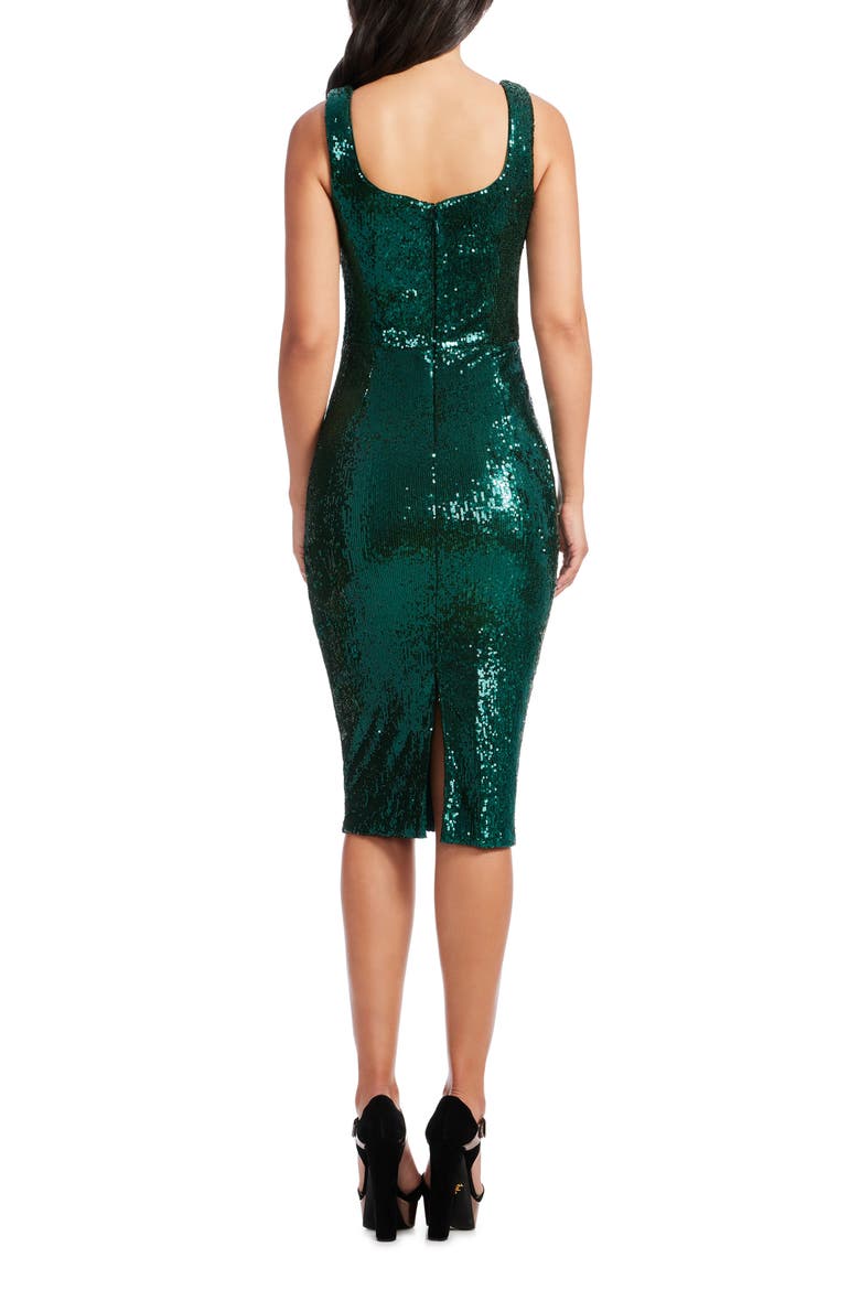 Sloane Sequin Sheath Dress, Alternate, color, DEEP EMERALD