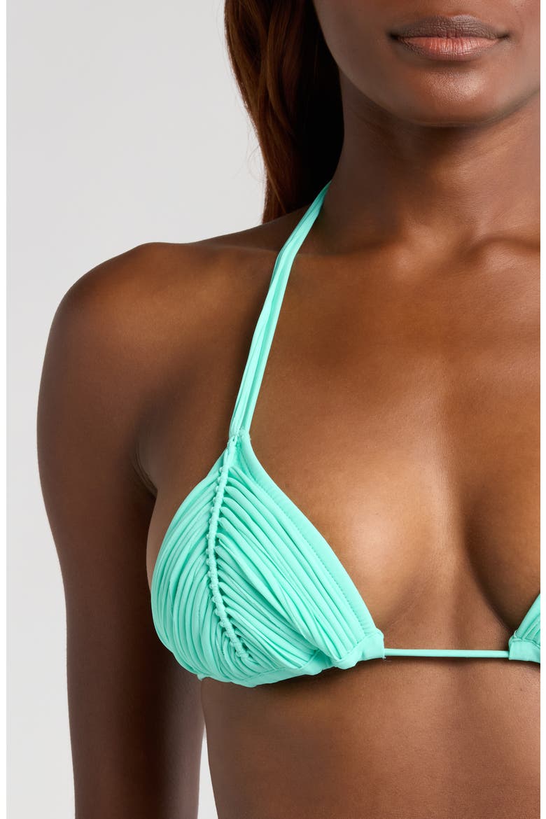Isla Macramé Triangle Bikini Top, Alternate, color, SEAFOAM