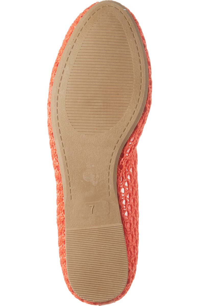 Tahari Coated Raffia Ballet Flat, Alternate, color, Coral