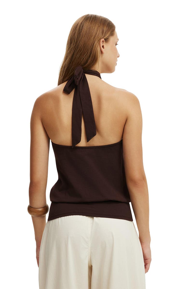 Cotton On Women's Ada Beaded Halter, Alternate, color, Dark Oak