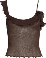 Siedrés Arla Ruffle Mesh Top