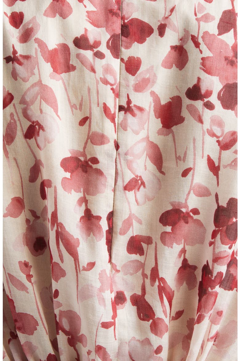 Alibi Floral Canvas Midi Dress, Alternate, color, TANGERINE