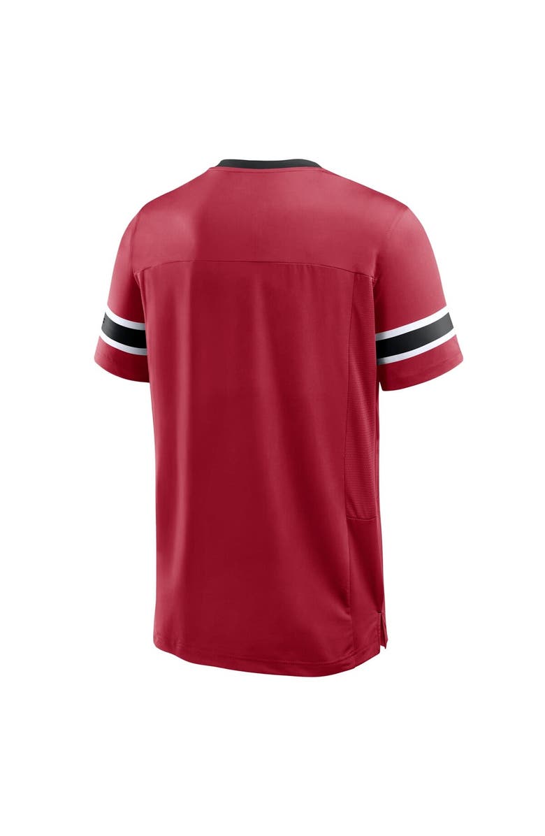 FANATICS Men's Fanatics Scarlet San Francisco 49ers Hometown Premium Hashmark V-Neck T-Shirt, Alternate, color, Scarlet