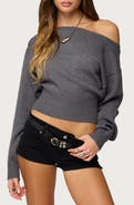 EDIKTED Doro Studded One-Shoulder Sweater