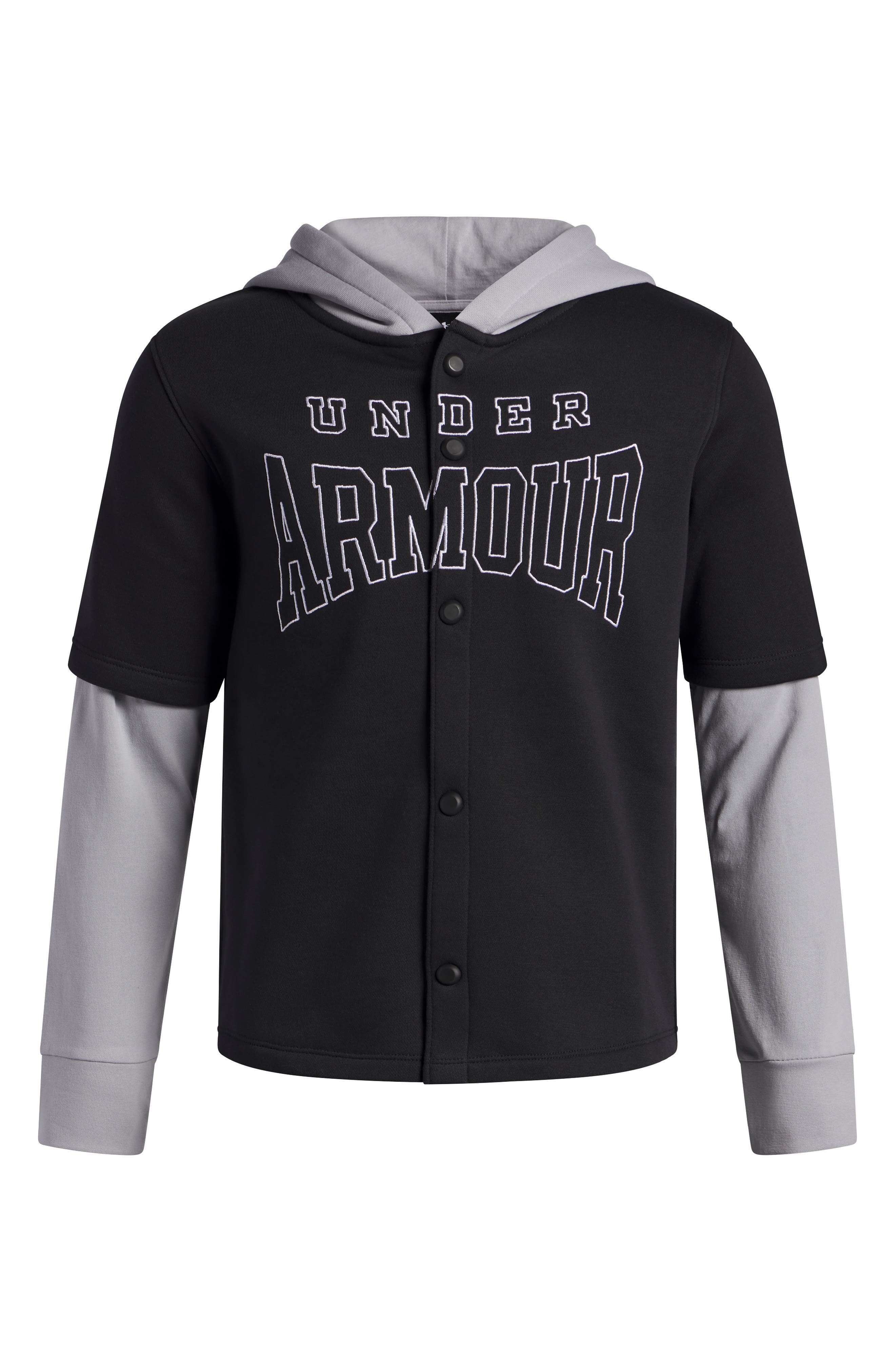 Under Armour Kids' Ua Icon Snap-up Hoodie In Black