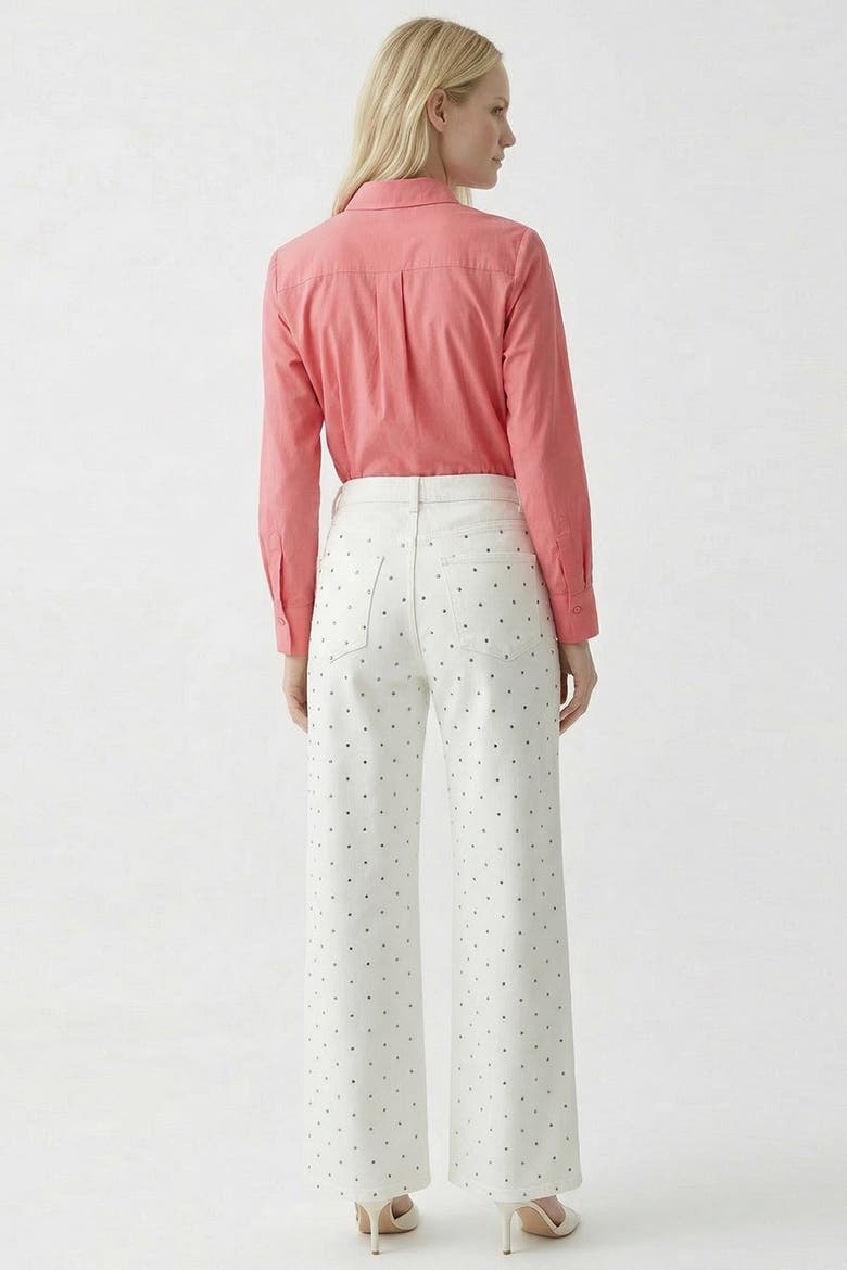 Lilyy High Waisted Wide Leg Denim Jeans, Alternate, color, White