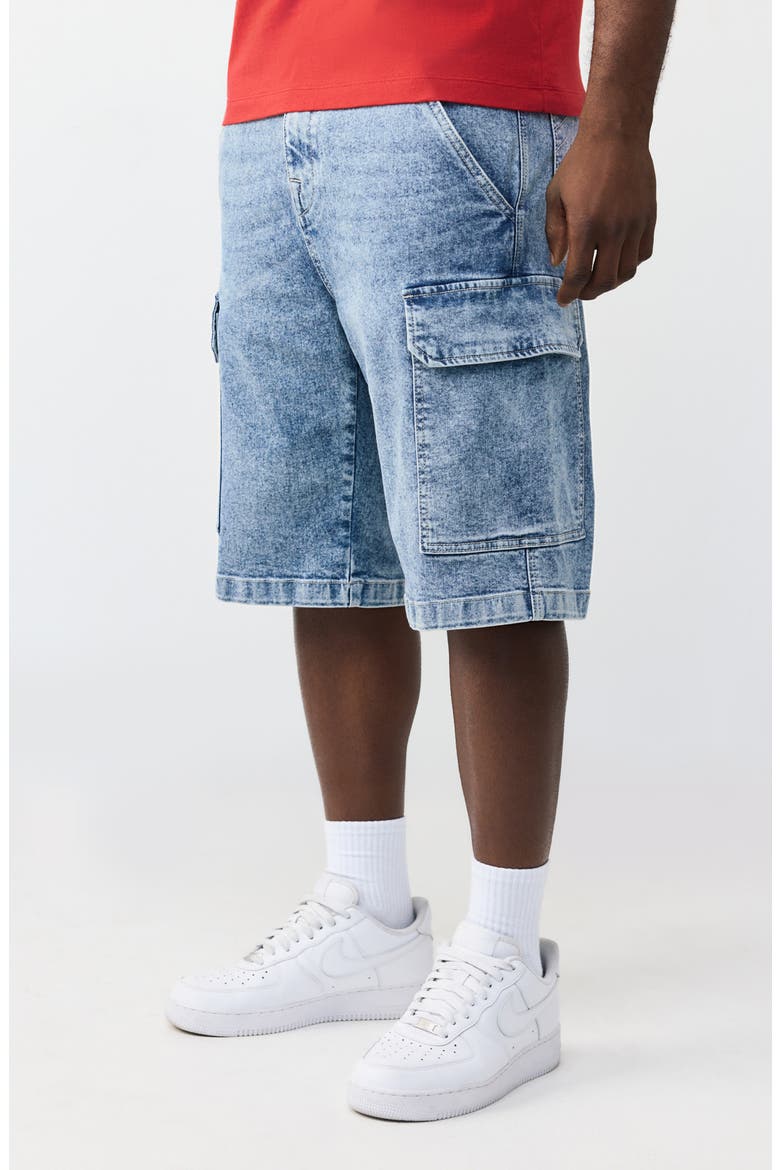 Baggy Cargo Shorts, Alternate, color, MEDIUM AVENTURINE BLUE WASH