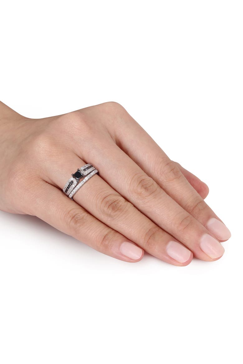 Black & White Diamond Bridal Ring Set, Alternate, color, Diamond