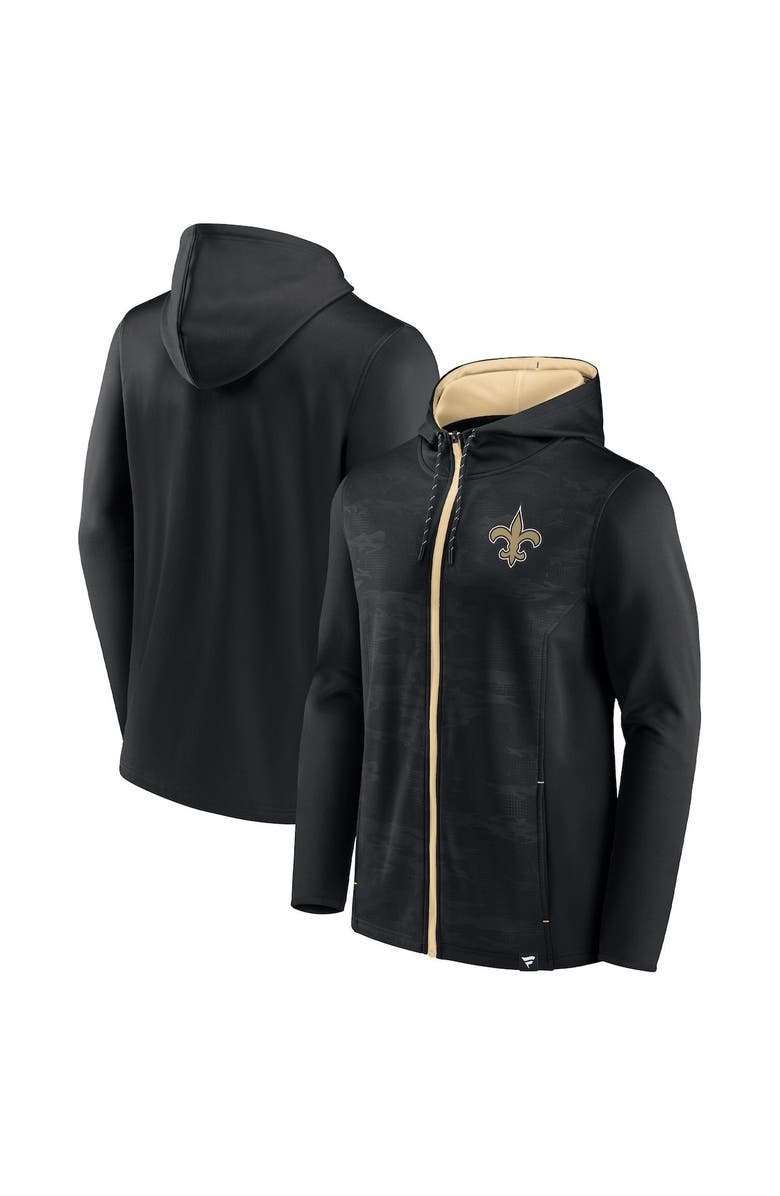 FANATICS Men's Fanatics Branded Black/Gold New Orleans Saints Ball Carrier Full-Zip Hoodie, Alternate, color, 