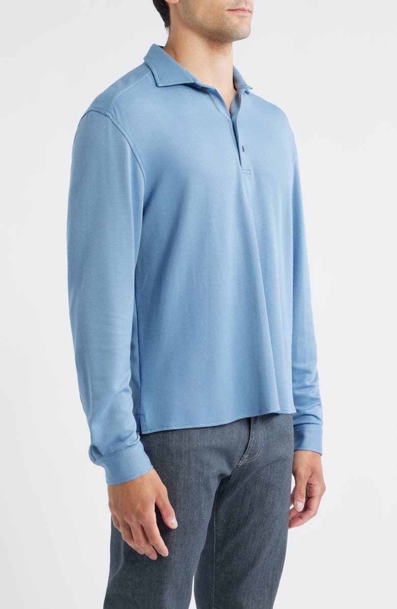 johnnie-O Highburry Long Sleeve Performance Polo, Alternate, color, Maliblu
