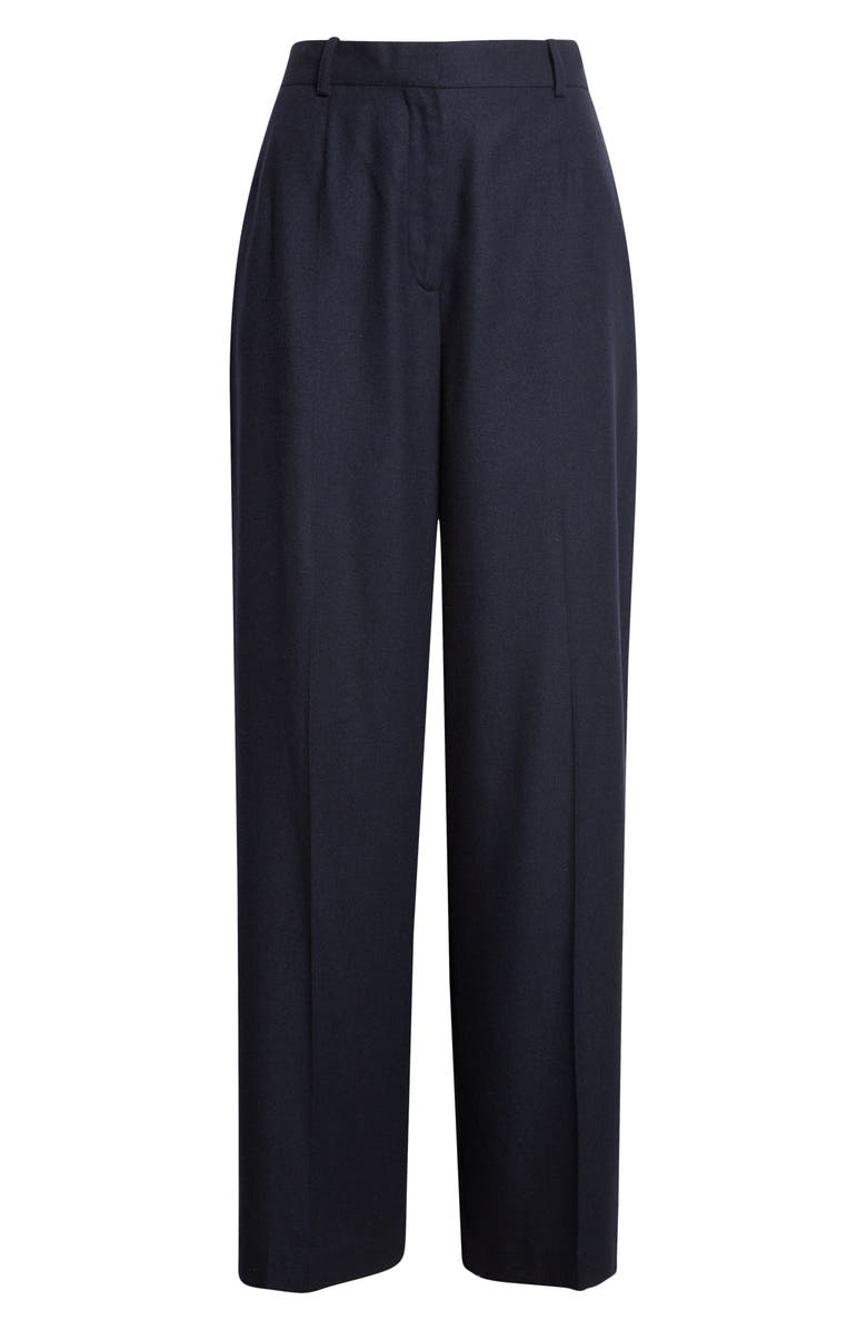 TOTEME Flannel Straight Leg Pants, Alternate, color, Navy