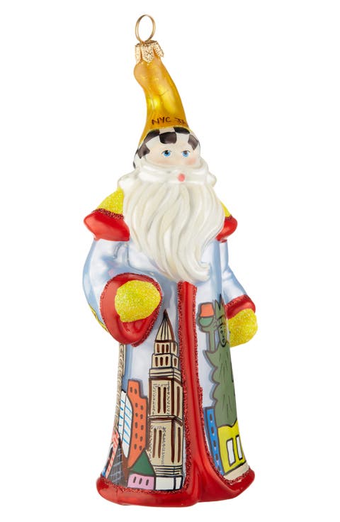 NYC Pop Art Santa Glass Ornament
