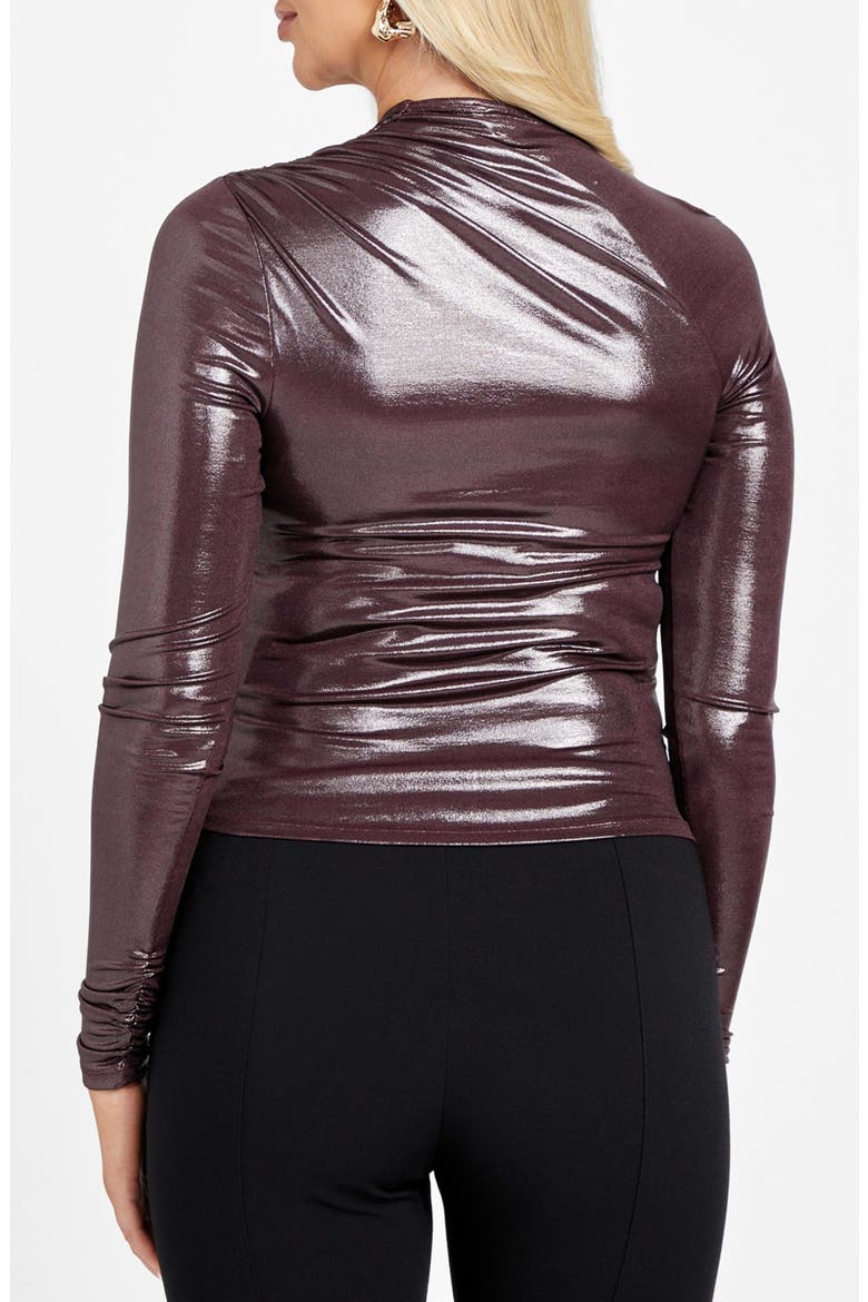 Metallic Asymmetric Neck Top, Alternate, color, PLUM