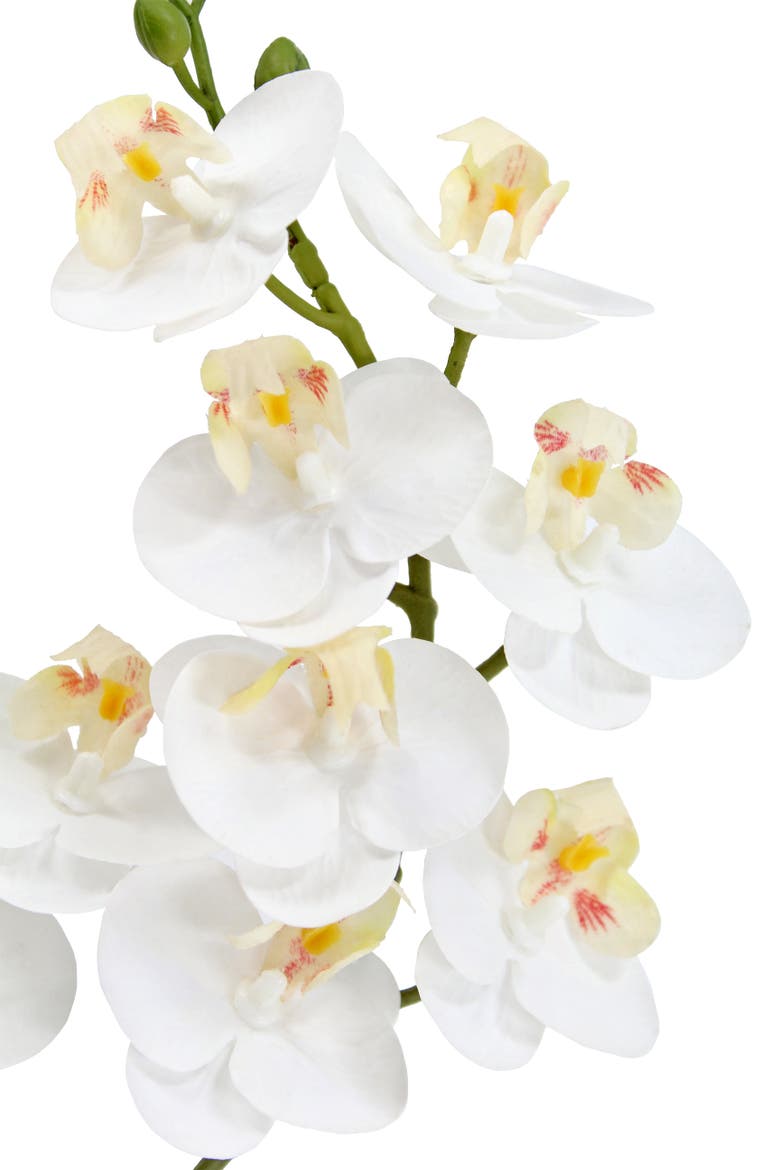 Artificial 2-Stem Phalaenopsis White Orchid, Alternate, color, White