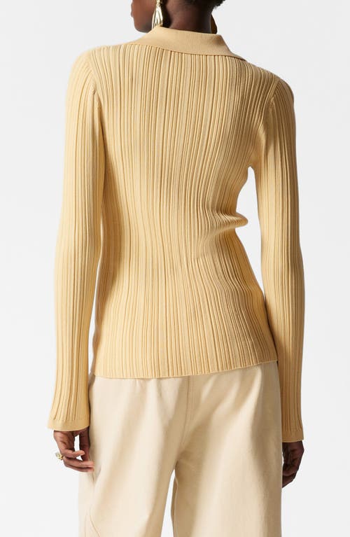 & Other Stories Collared Rib-knit Cardigan In Yellow Light