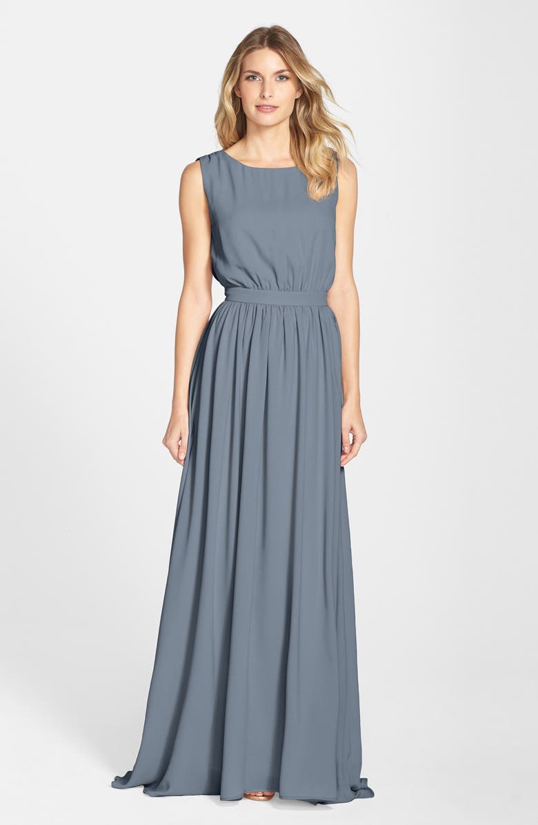 Paper Crown by Lauren Conrad 'Tori' Crepe Gown, Main, color, 