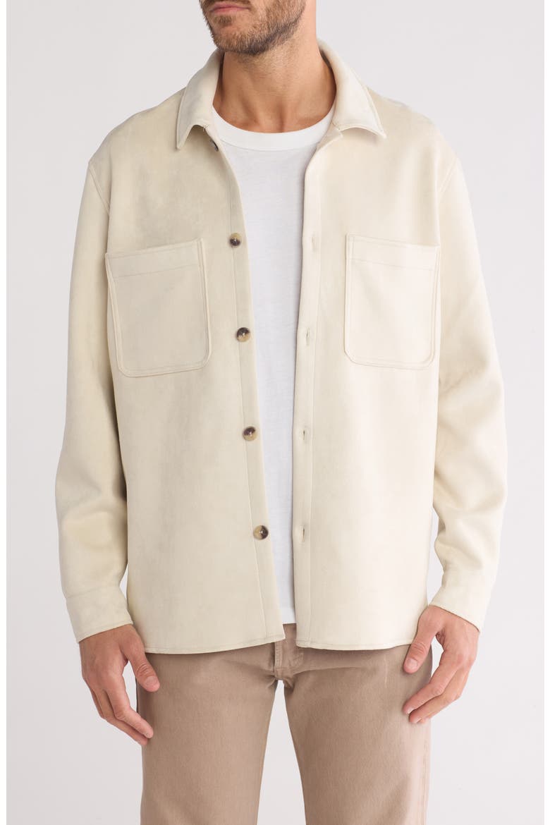 Faux Suede Shirt Jacket, Main, color, IVORY