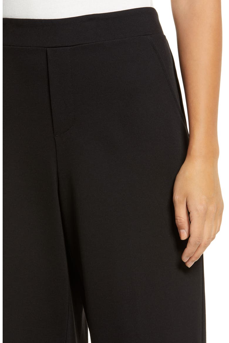 High Waist Crop Wide Leg Pants (Nordstrom Exclusive), Alternate, color, BLACK