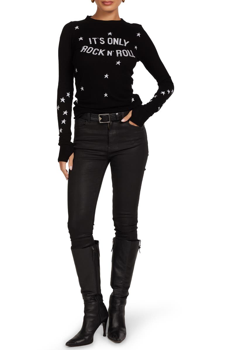 Lauren Moshi McKinley Only Rock n' Roll Top, Alternate, color, Black