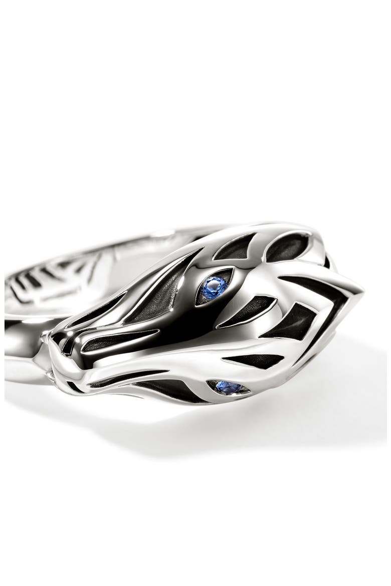 Naga Sterling Silver Ring with Blue Sapphire, Alternate, color, SILVER