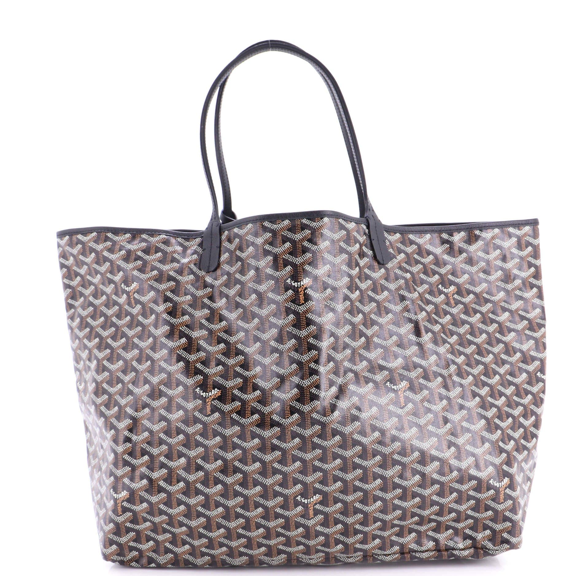 Pre-Owned Goyard Saint Louis Tote Coated Canvas GM, Main, color, Black