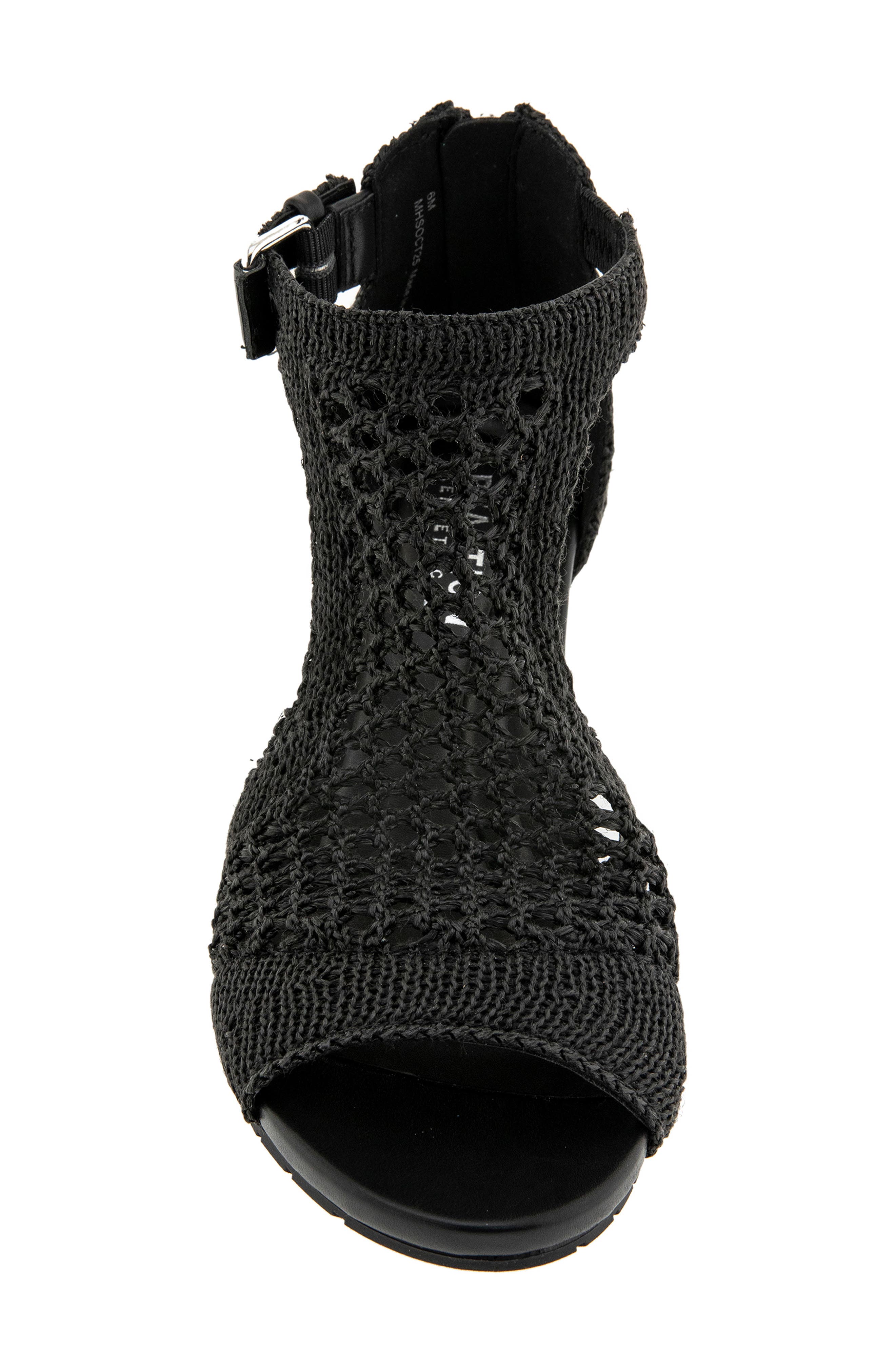 Reaction Kenneth Cole Gracie Wedge Sandal, Alternate, color, Black Raffia