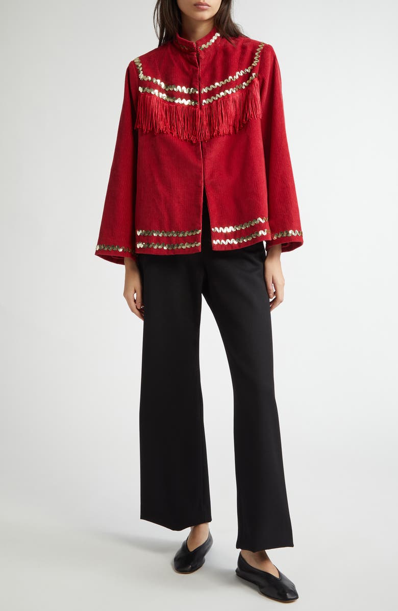 Bode Bandstand Fringe Jacket, Alternate, color, 