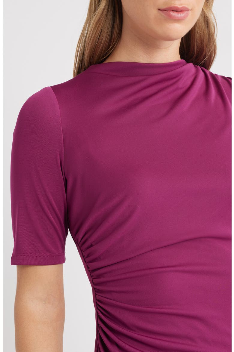 Ruched Body-Con Dress, Alternate, color, MULBERRY WINE