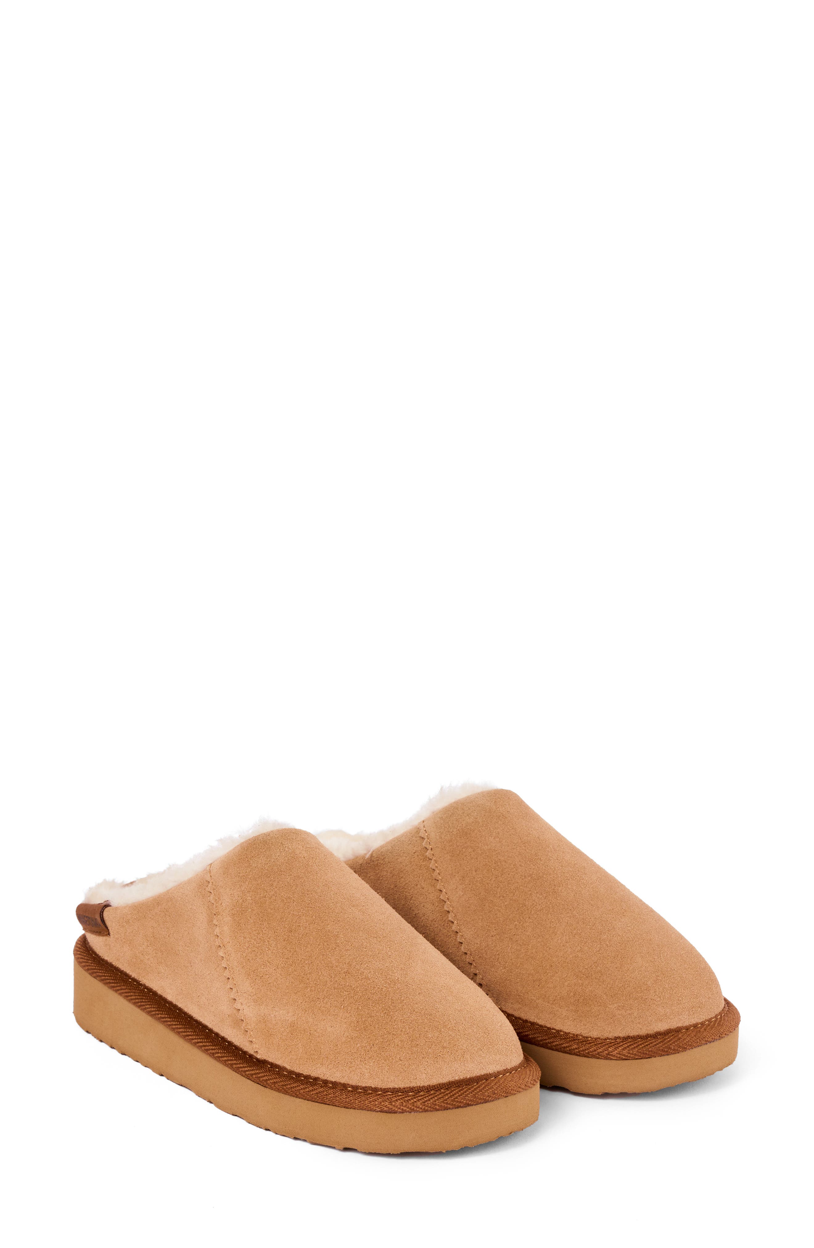 Coze Around Faux Fur Clog Slipper, Alternate, color, CINNAMON