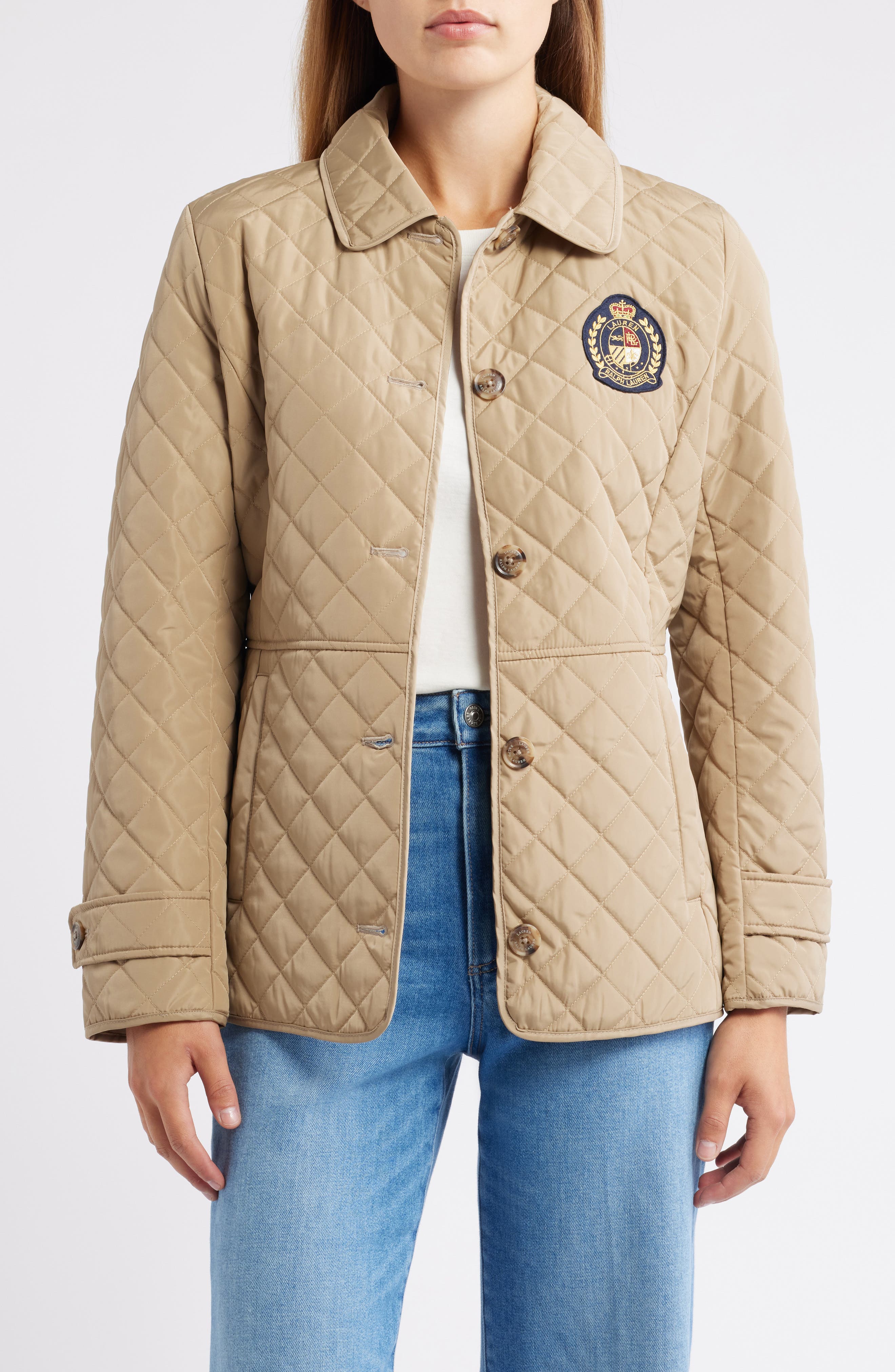 Lauren Ralph Lauren Crested Quilted Jacket