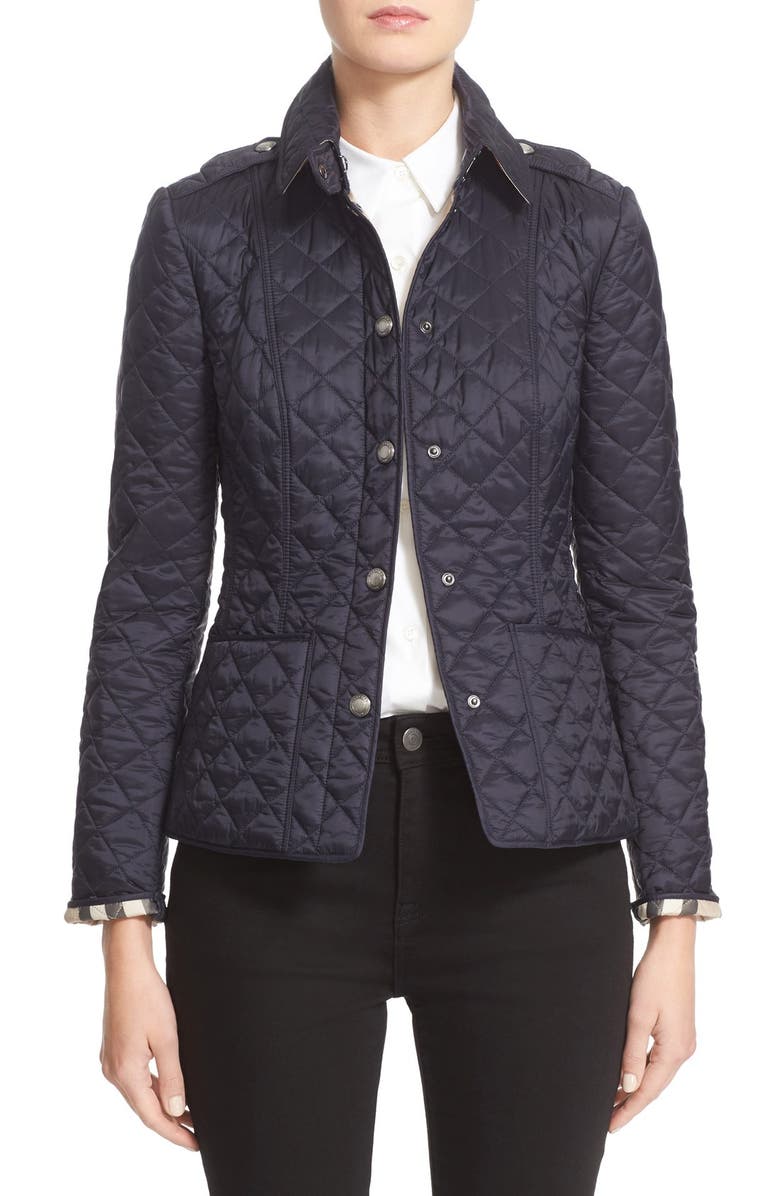 Burberry Brit 'Kencott' Patch Pocket Quilted Coat, Alternate, color, 