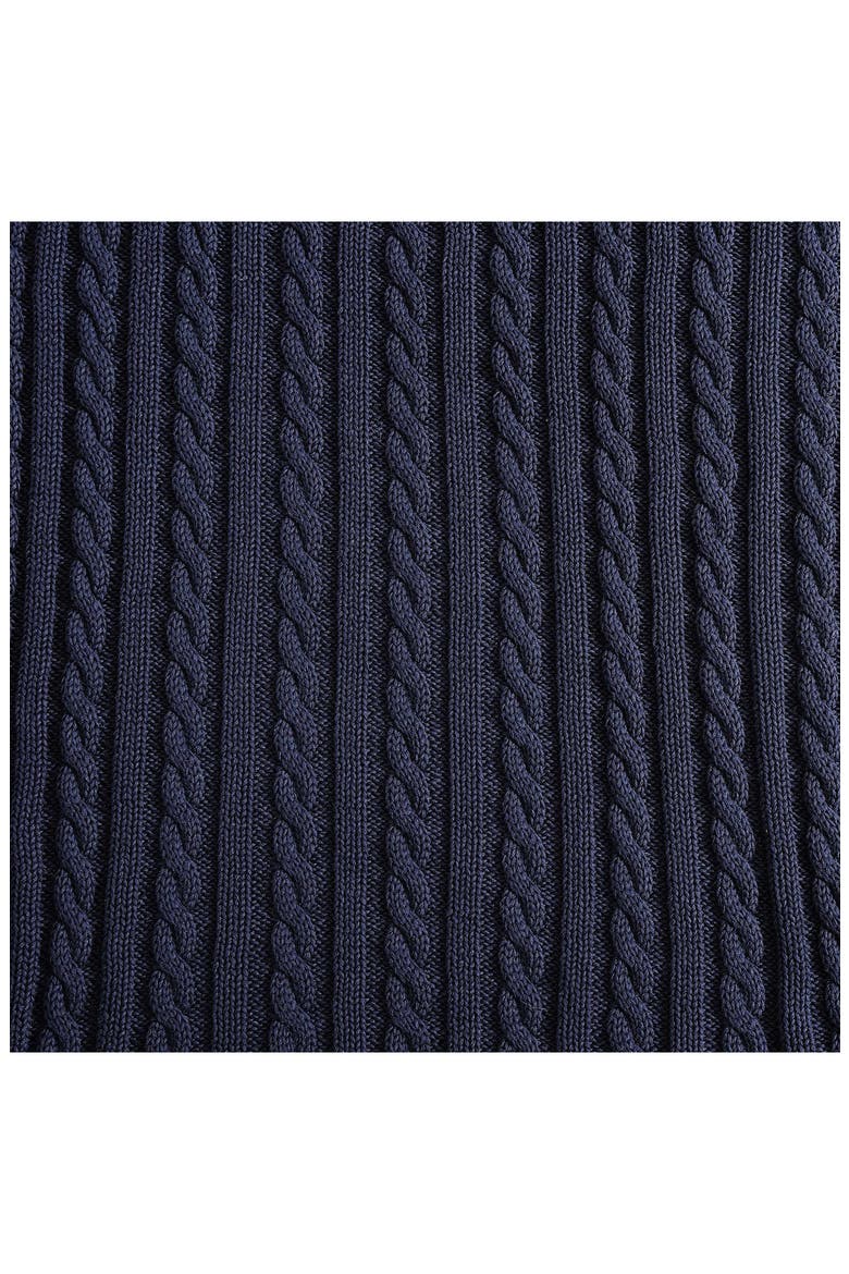Cable Knit Throw, Alternate, color, NAVY BLUE
