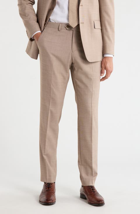Tan Wool Blend Dress Pants