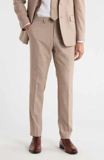 Tan Wool Blend Dress Pants