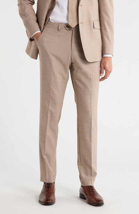 Tan Wool Blend Dress Pants