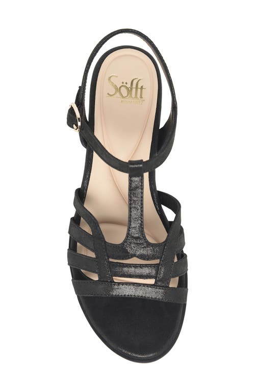 Söfft Scarlet Ankle Strap Wedge Sandal In Black