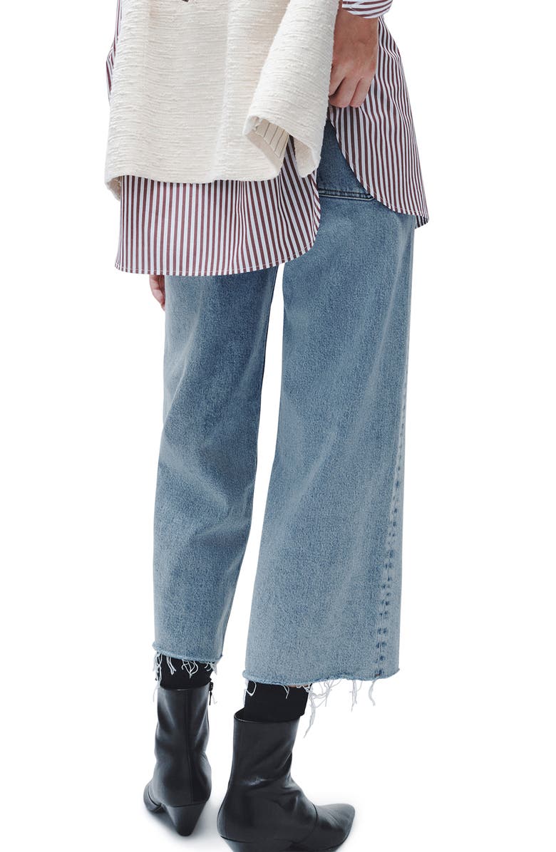 rag & bone Andi Raw Hem High Waist Ankle Wide Leg Jeans, Alternate, color, 
