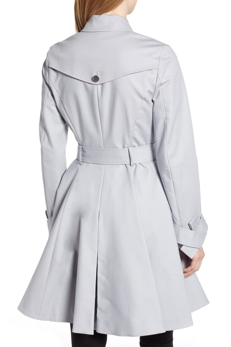Tie Cuff Detail Trench Coat, Alternate, color, GREY