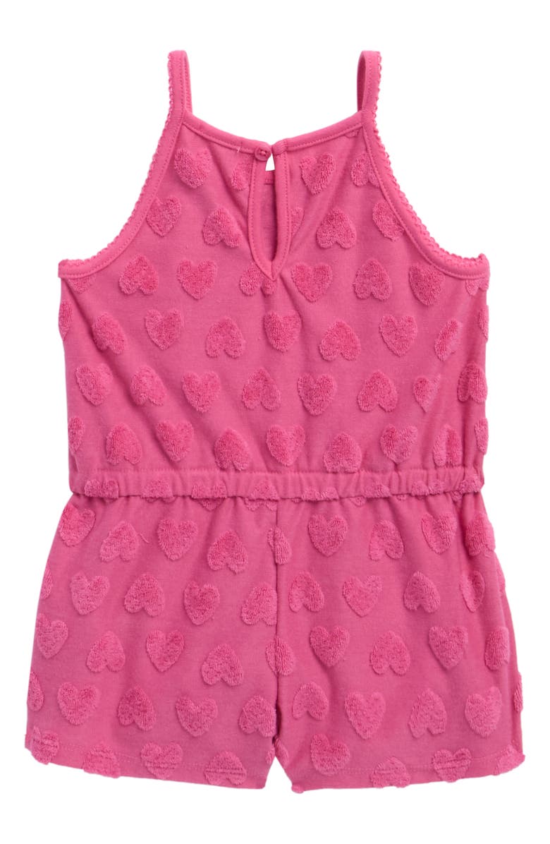 Splendid Kids' Terry Cloth Heart Romper, Alternate, color, Hibiscus