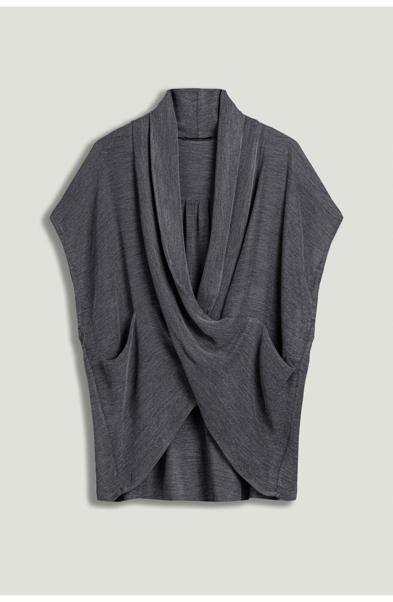 Nocturne Draped Wrap Blouse, Alternate, color, Grey
