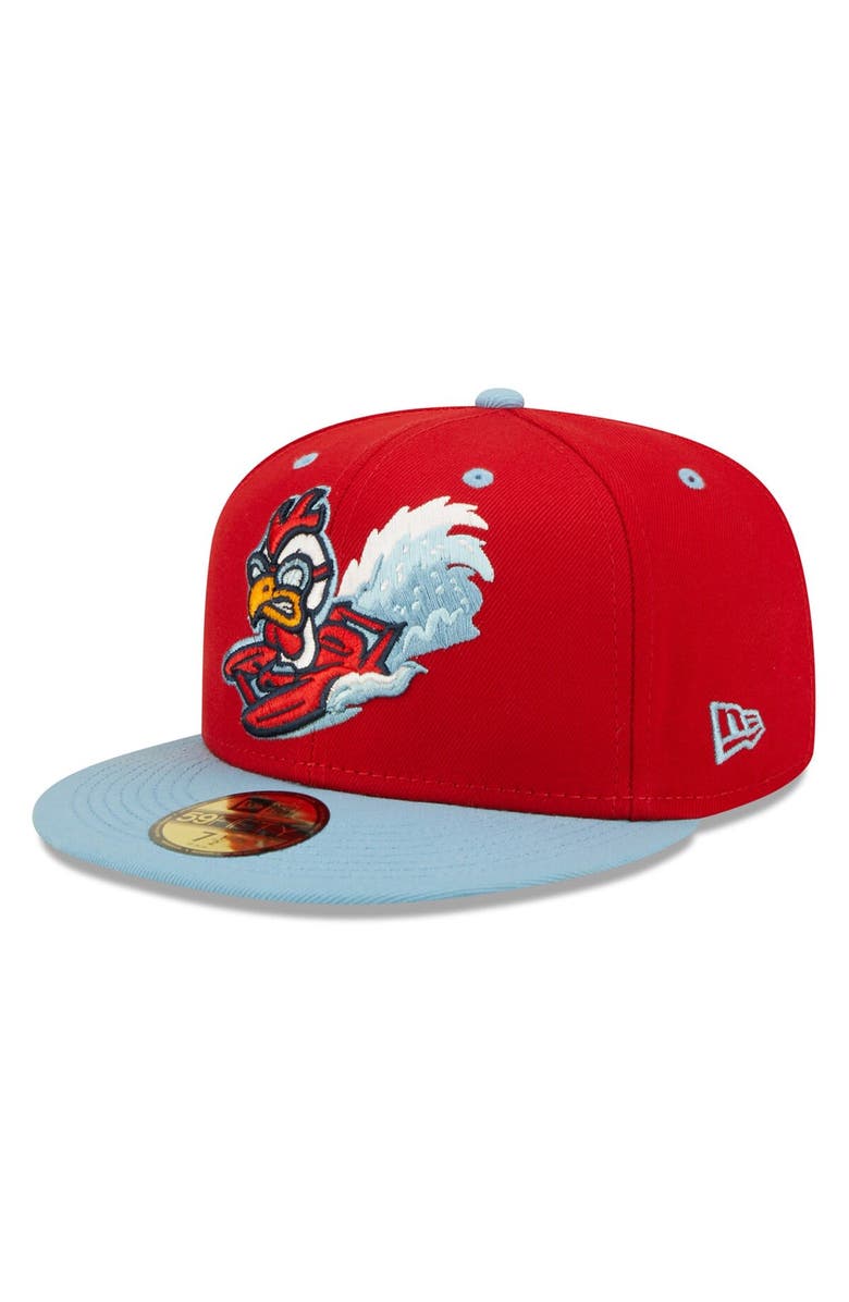 New Era Men's New Era Red Tri-City Dust Devils Light Blue Theme Night 59FIFTY Fitted Hat, Main, color, 