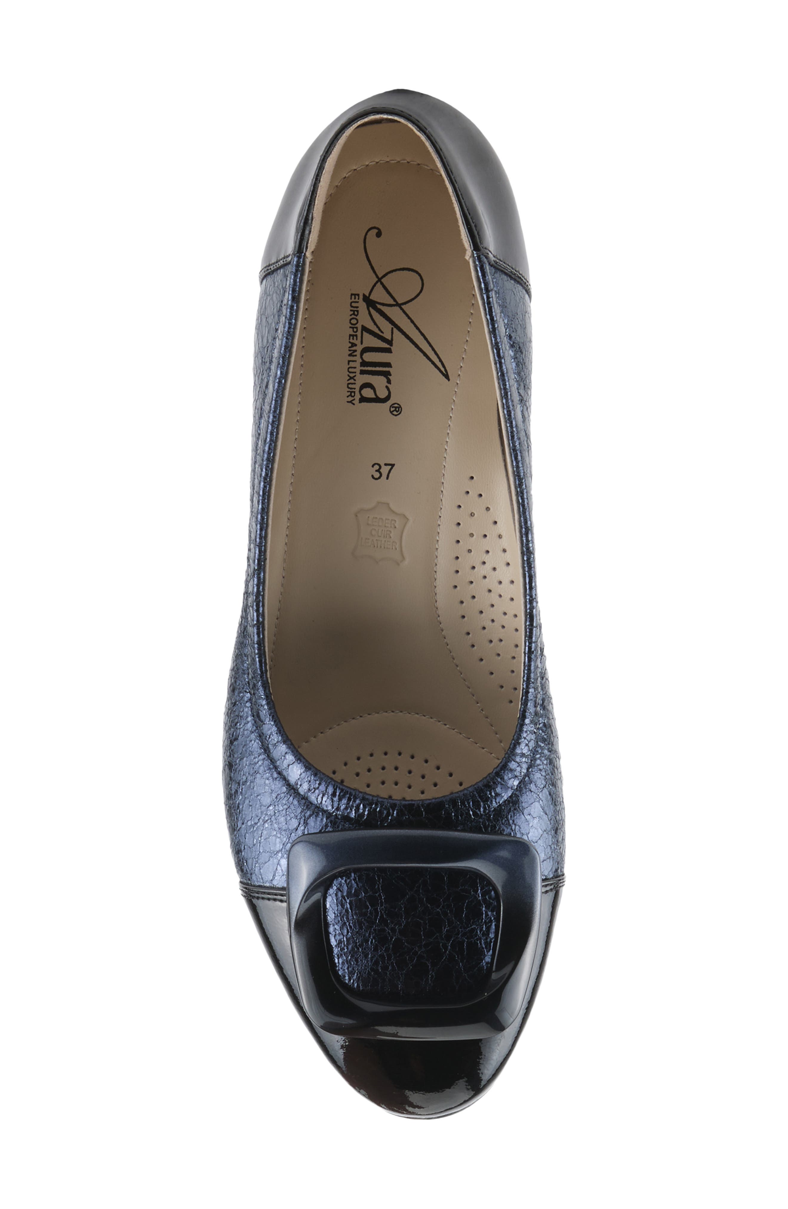 Babysteps Two-Tone Cap Toe Pump, Alternate, color, NAVY METALLIC