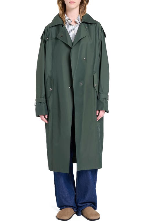 Twp Long Bogie Water Repellent Trench Coat In Green