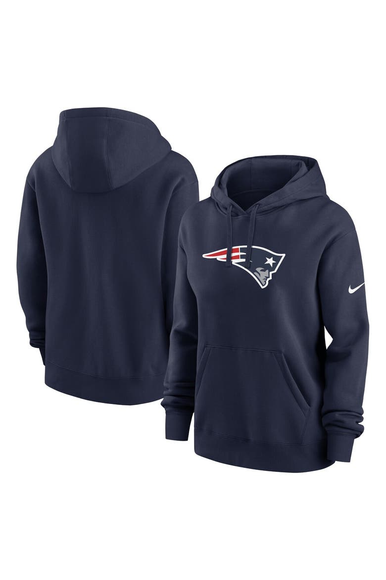 Women's Nike Navy New England Patriots Club Fleece Pullover Hoodie, Main, color, Navy